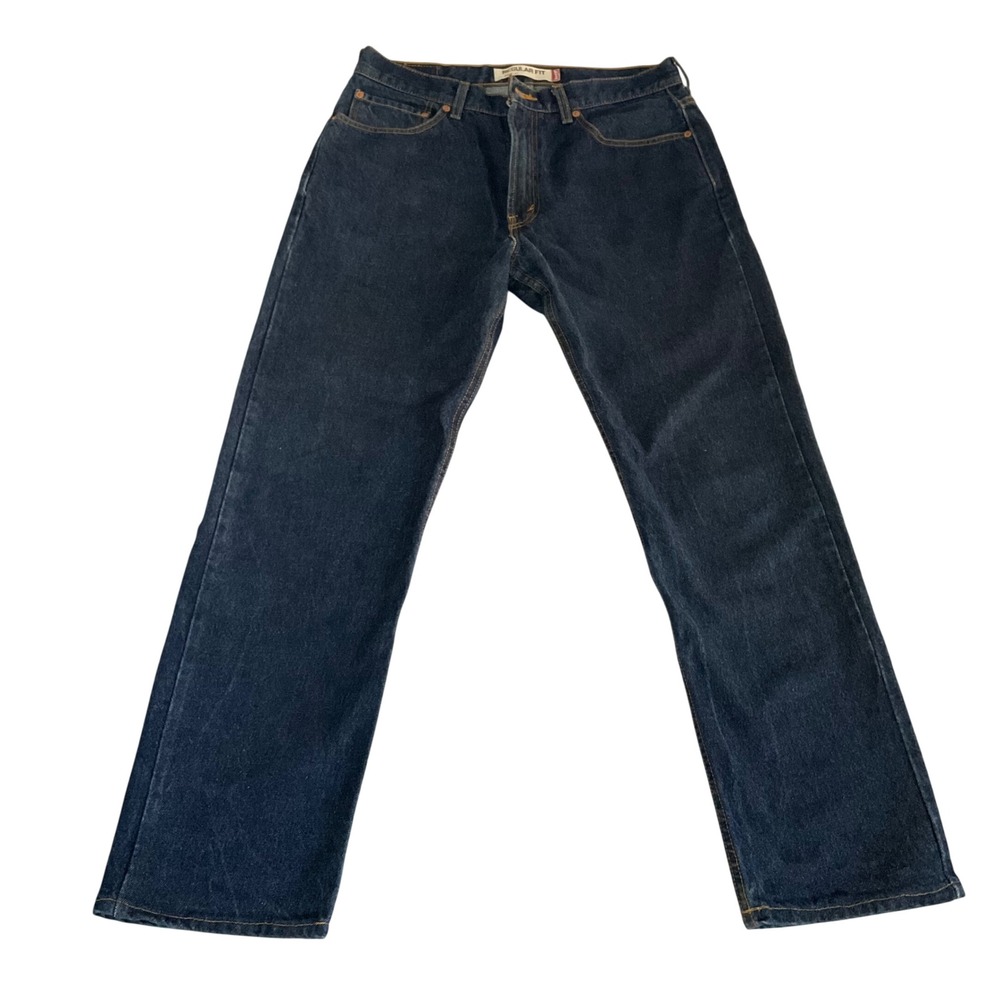 Levi's 505 Regular Fit Y2K Jeans Mens 34x32 Dark Wash Denim Straight Leg
